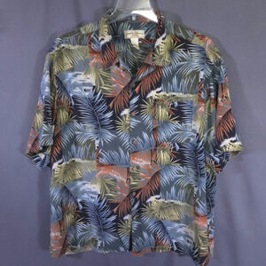 Paradise Collection by Cezani 100% Silk Tropical Button‎ Down Shirt Size XXL